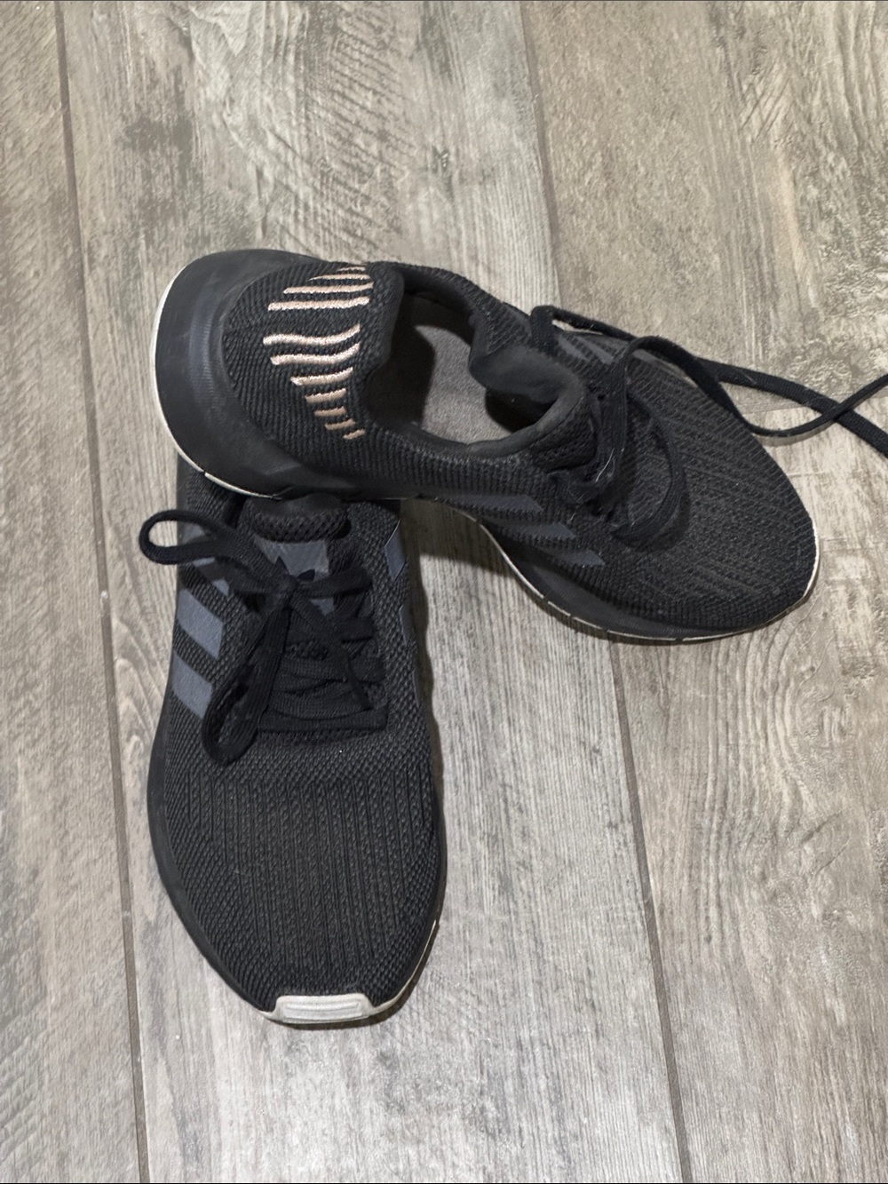 adidas Black Knit Sneakers with Accent Stripes